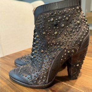 Frye Deco Bootie whiskey, size 7